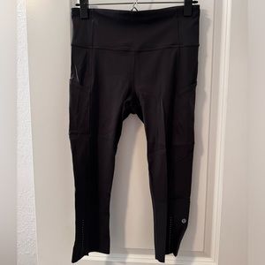 Lululemon dropped gray leggings, cropped